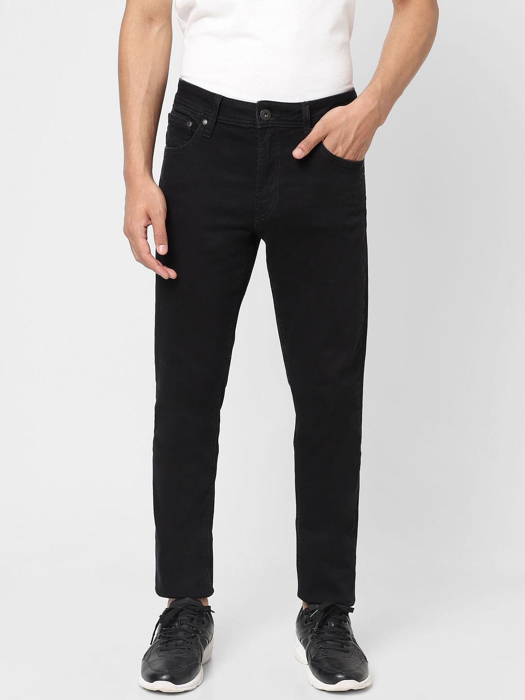 Black Low Rise Glenn Slim Jeans