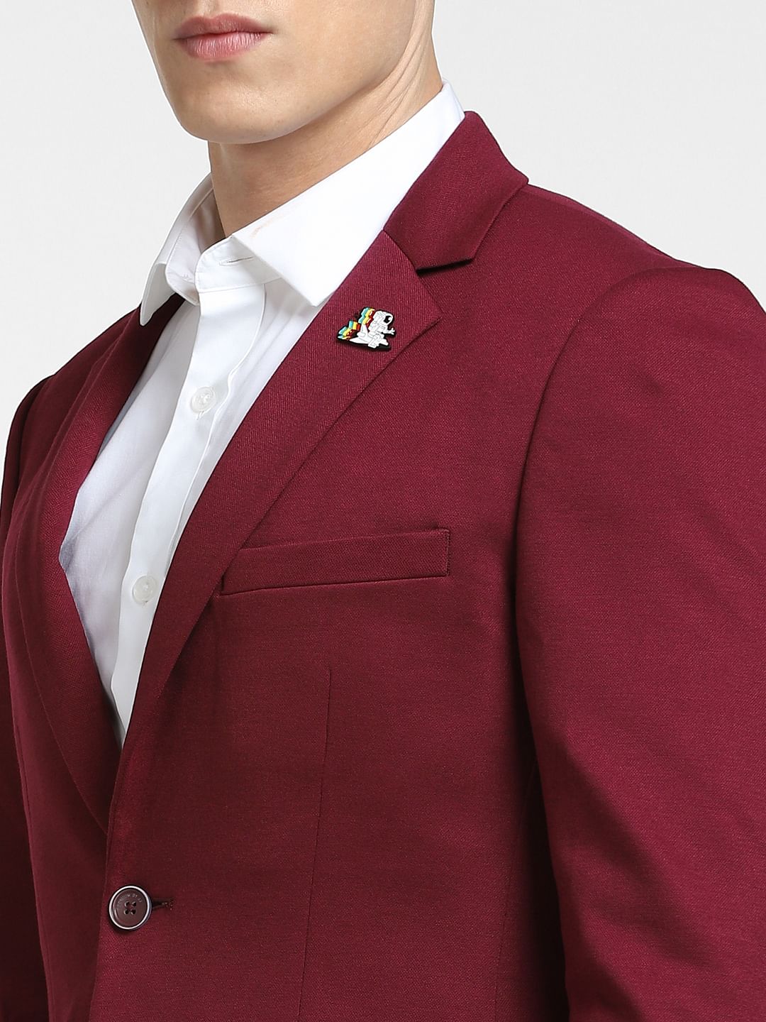 Maroon Suit-Set Blazer