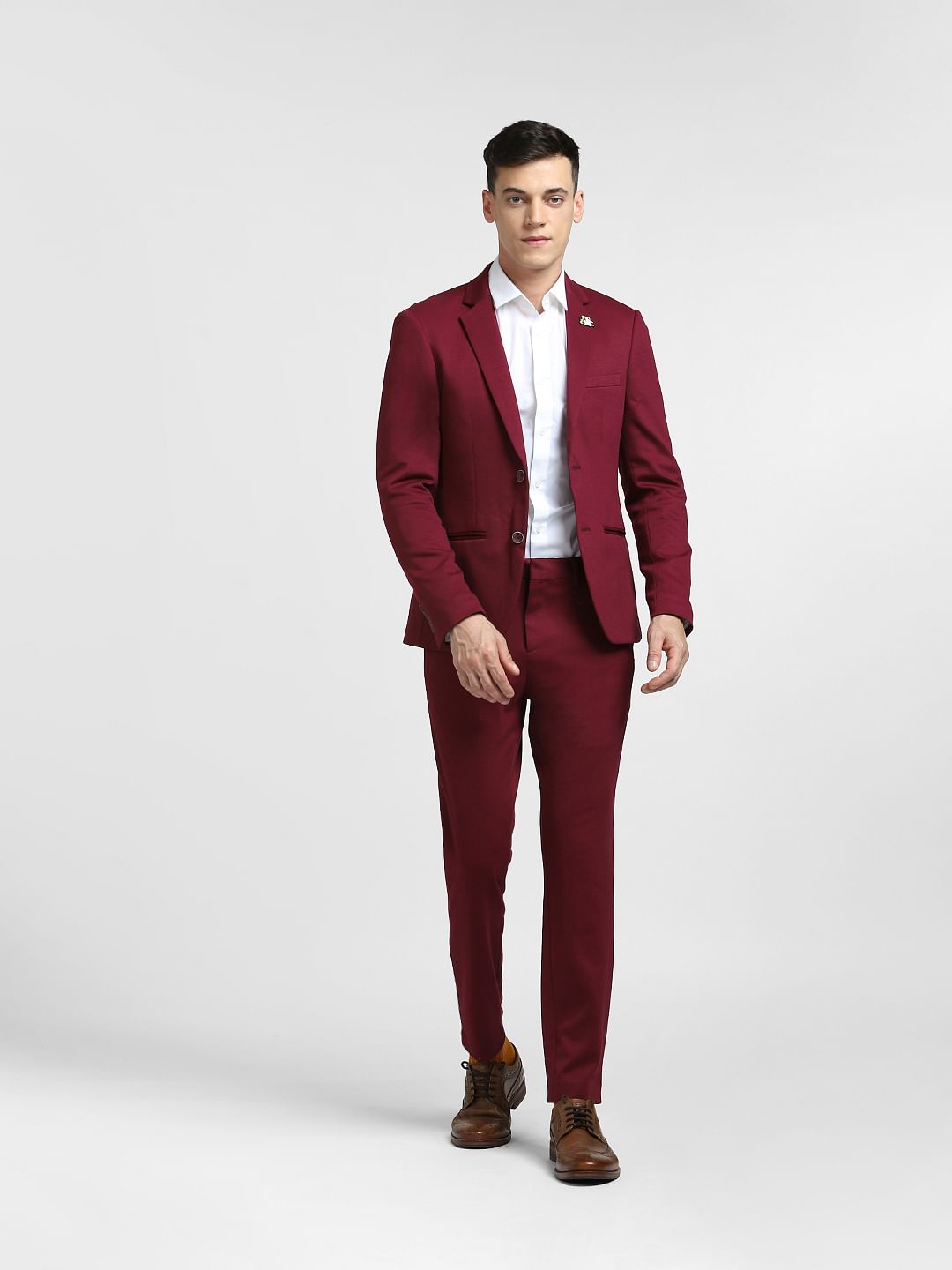 Maroon Suit-Set Blazer