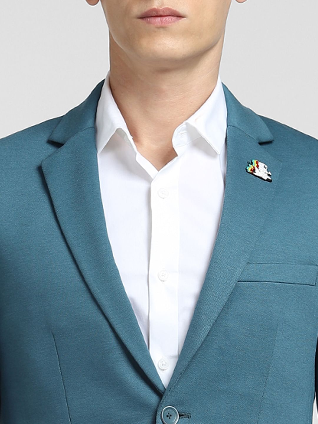Teal Suit-Set Blazer