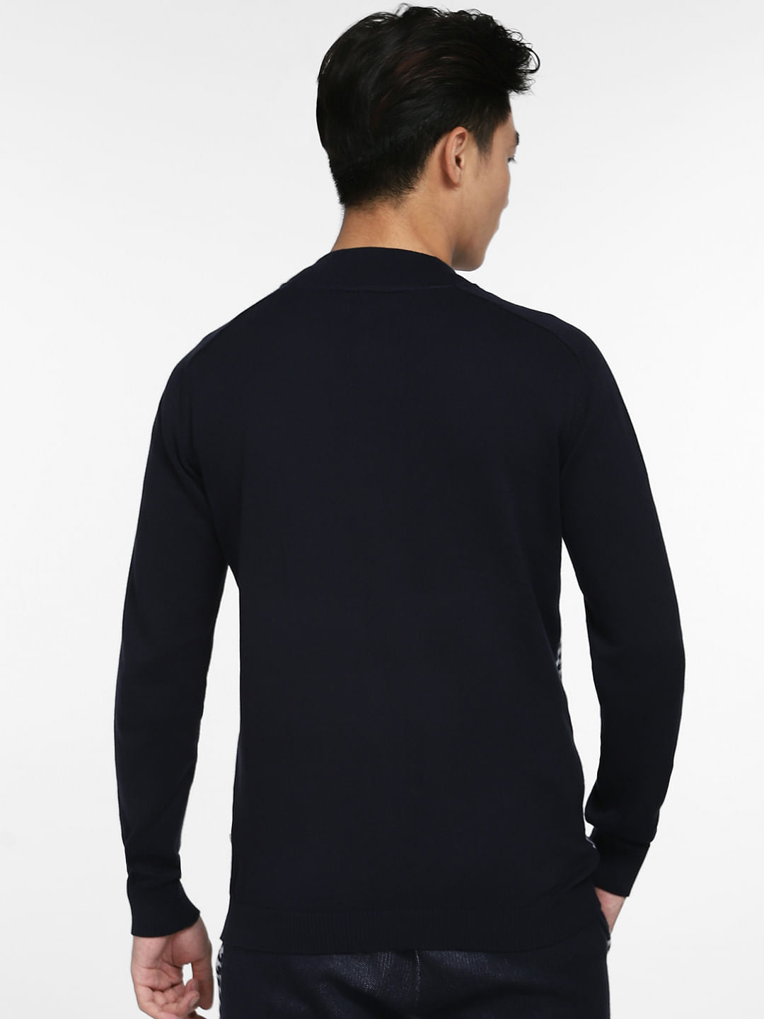 Navy Blue Printed Co-ord Jacket