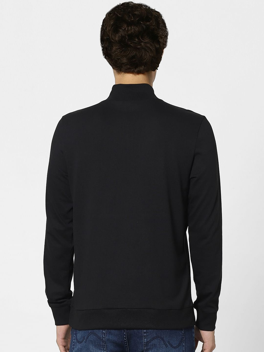 Black Check High Neck Sweatshirt