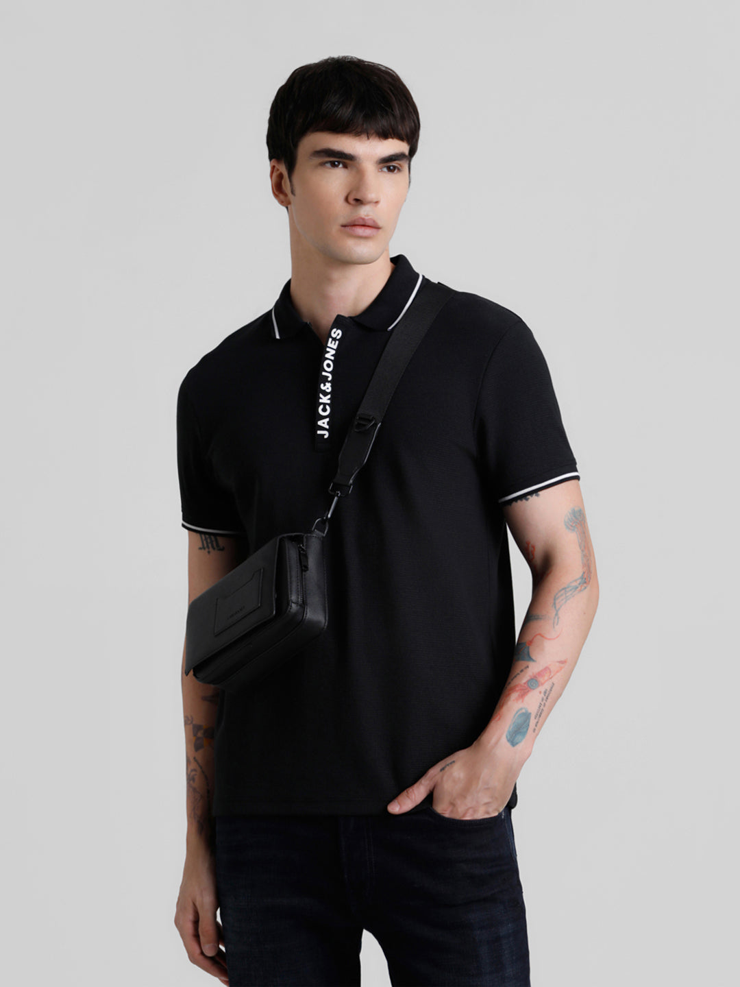 Black Knitted Polo
