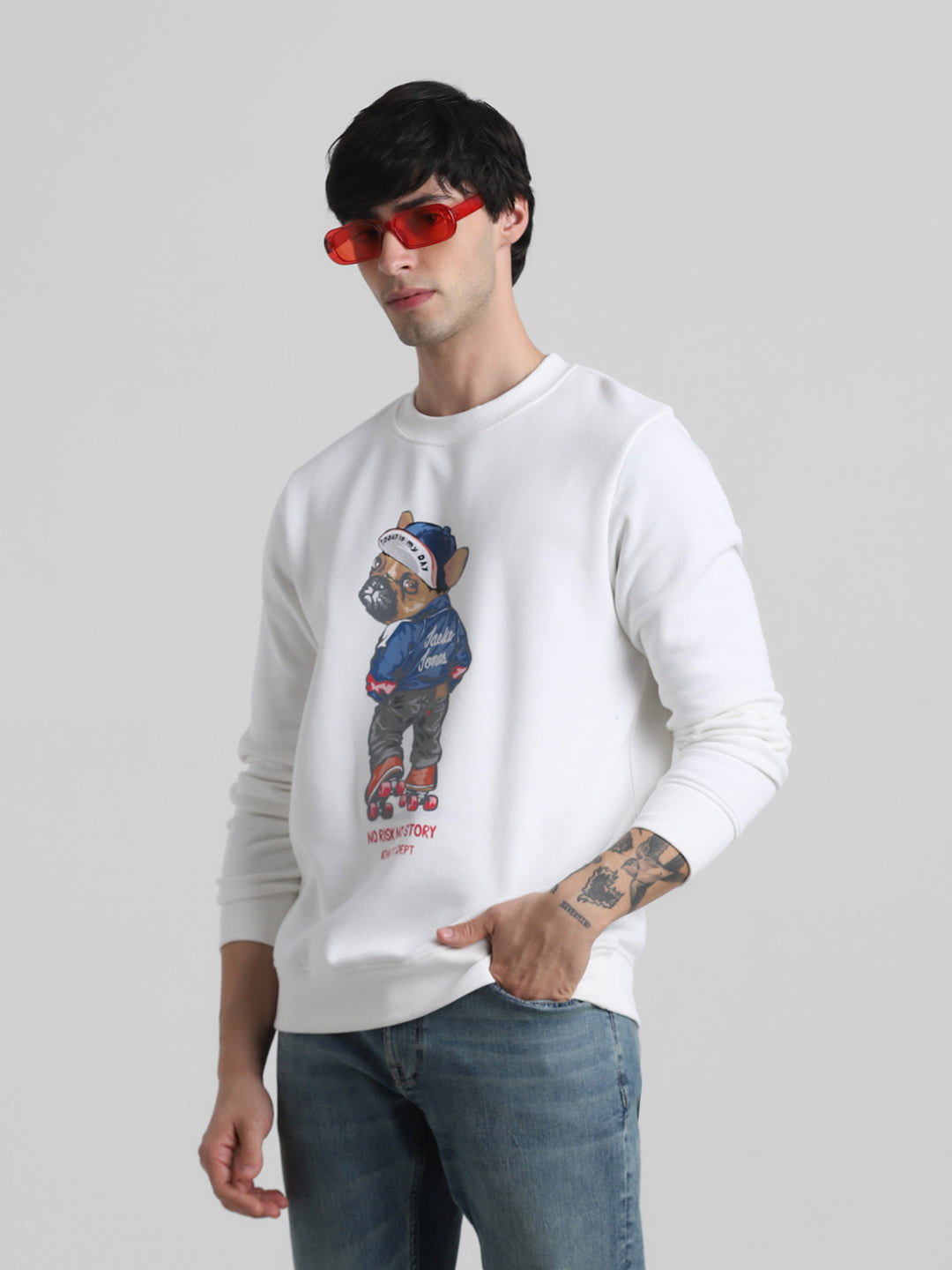 White Printed Sweatshirt