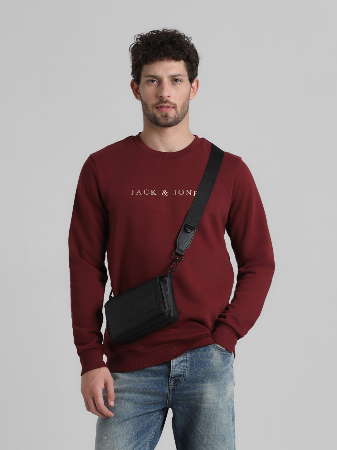 Maroon Logo Print Sweatshirt