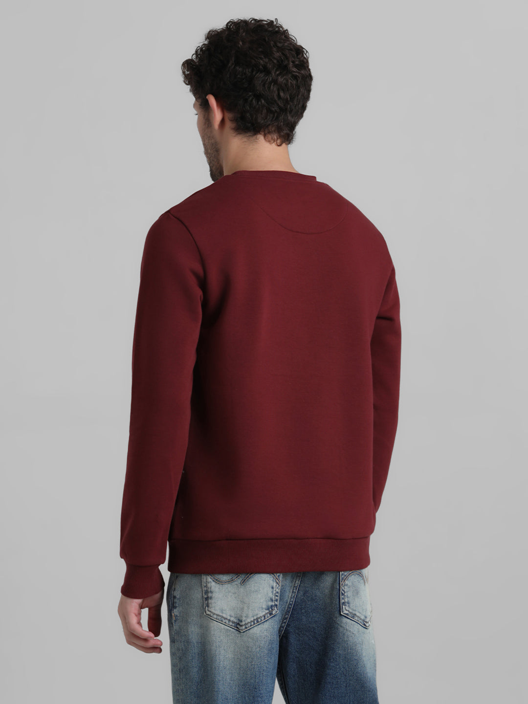 Maroon Logo Print Sweatshirt