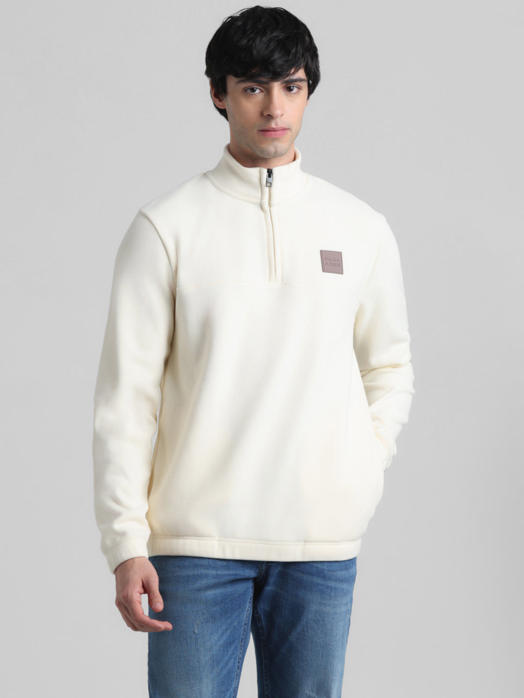 Half-Zip High Neck Sweatshirt