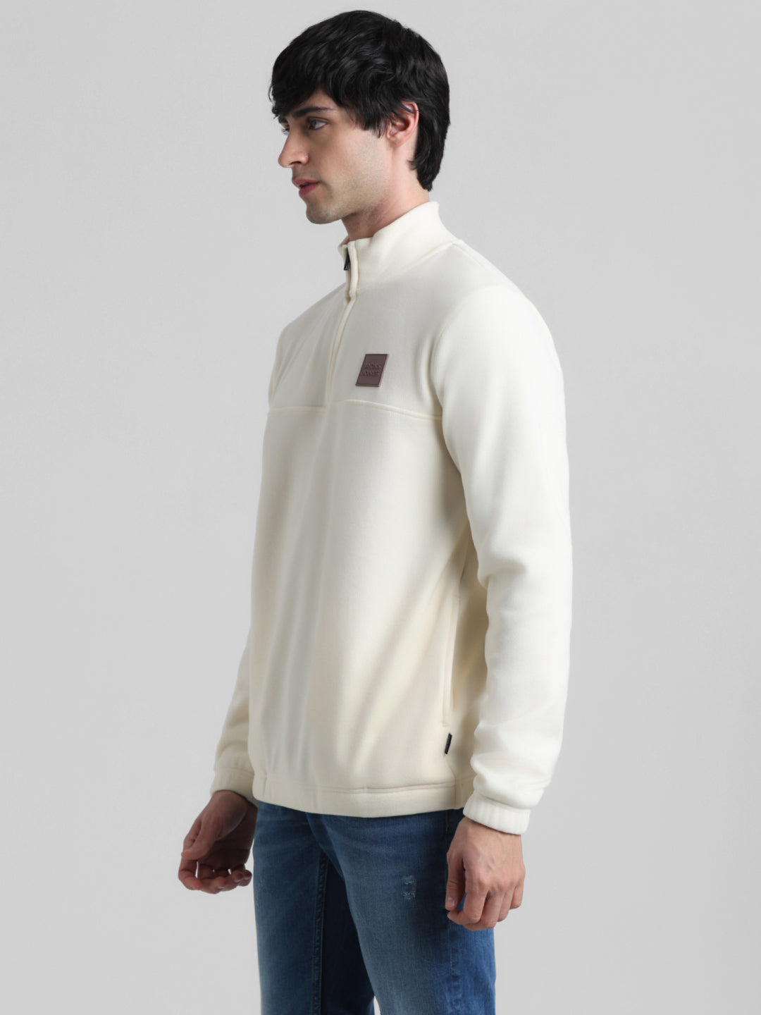 Half-Zip High Neck Sweatshirt