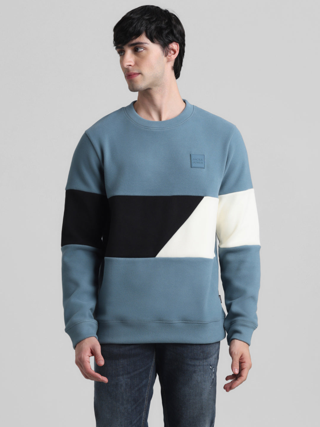 Blue Colourblocked Sweatshirt