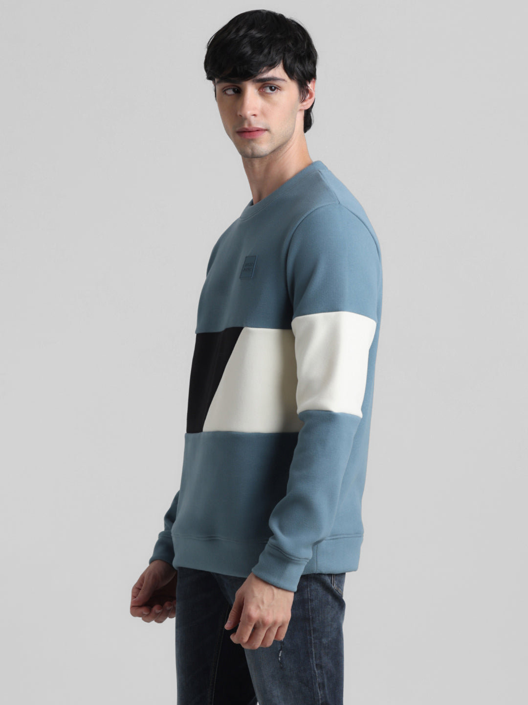 Blue Colourblocked Sweatshirt