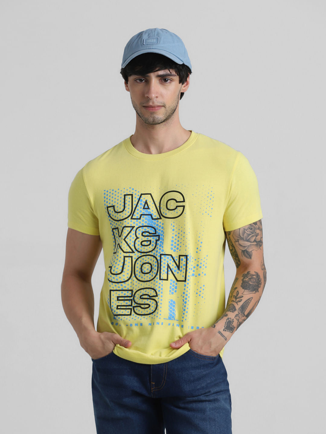 Yellow Graphic Print Crew Neck T-shirt