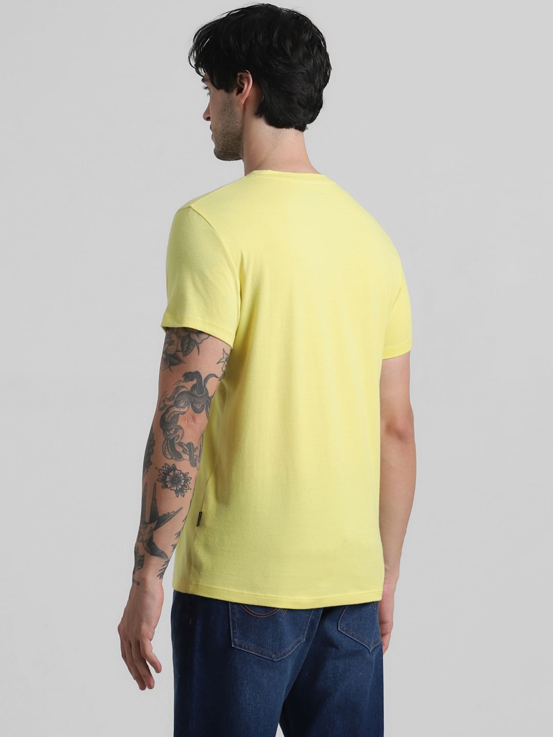 Yellow Graphic Print Crew Neck T-shirt