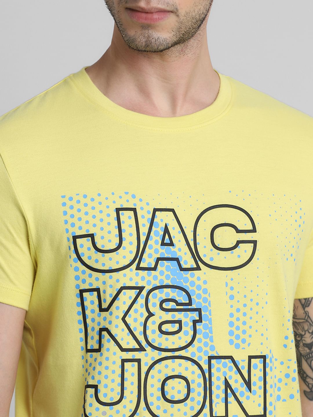Yellow Graphic Print Crew Neck T-shirt