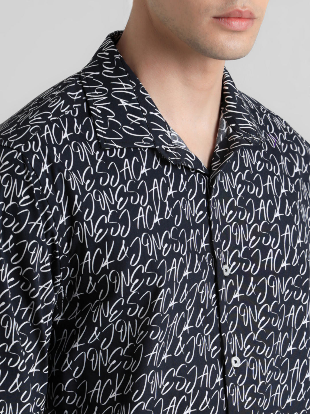 Black Printed Full Sleeves Shirt
