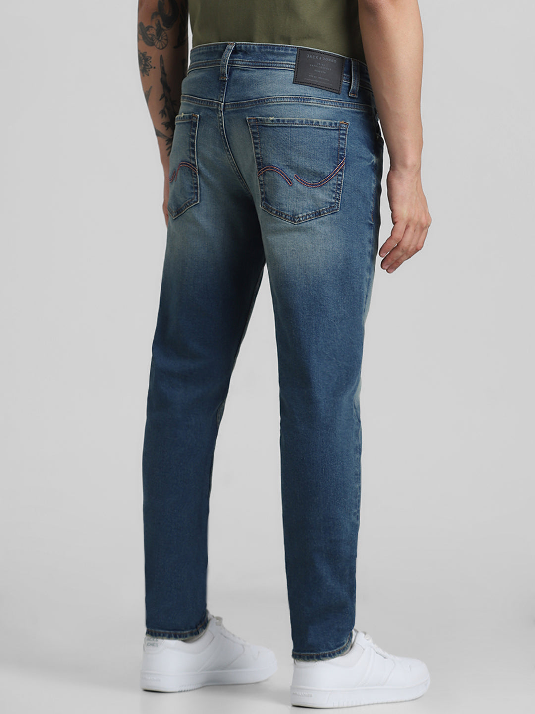 Blue Washed Cropped Jeans