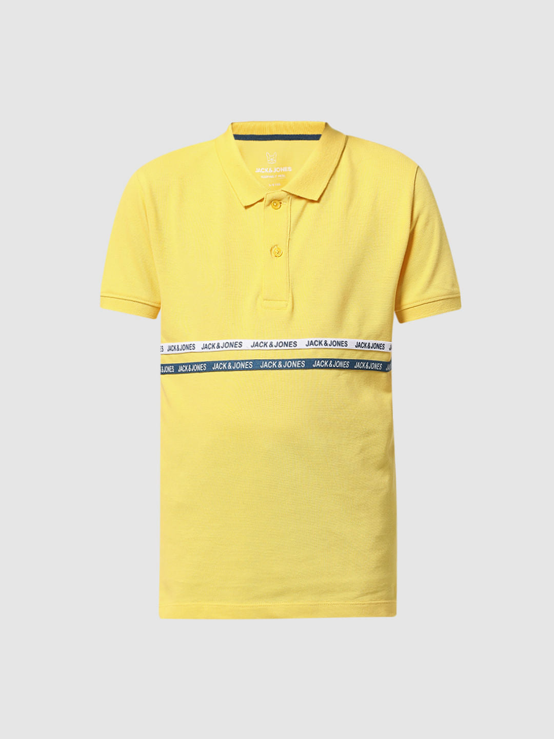 Yellow Tape Detail Polo T-shirt