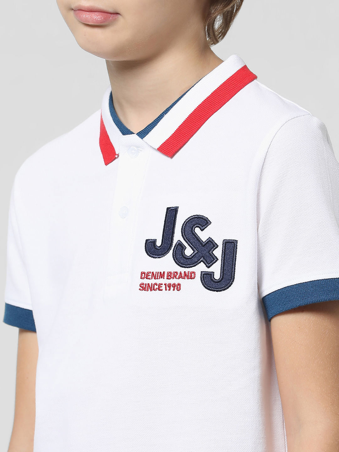 White Contrast Tipping Polo T-shirt