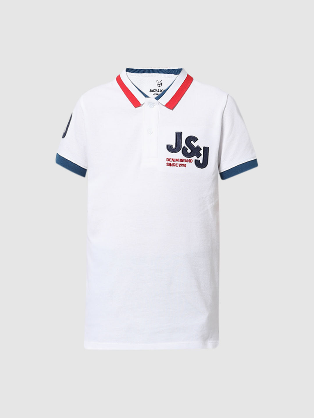 White Contrast Tipping Polo T-shirt