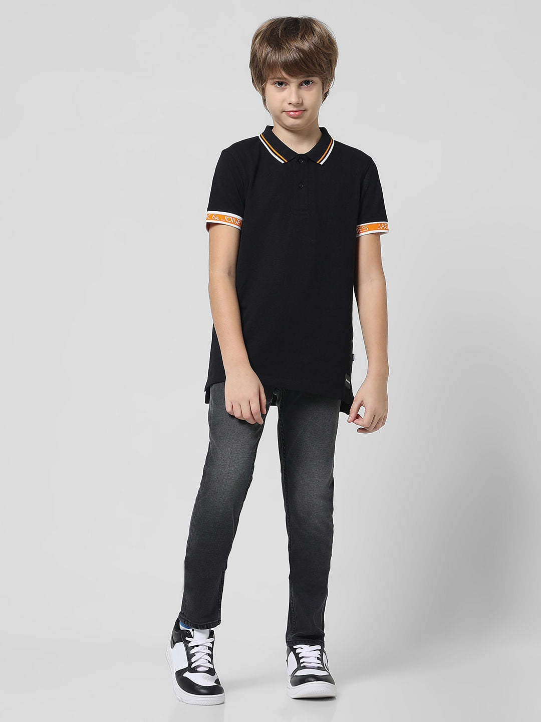 Black Contrast Tipping Polo T-shirt