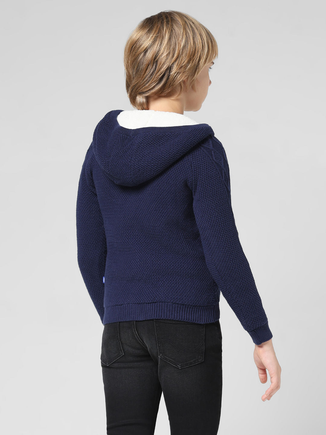 JUNIOR BOYS Blue Hooded Cardigan