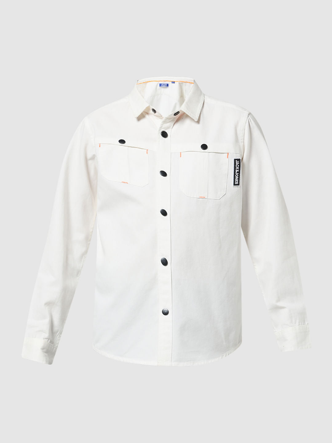 White Cotton Full Sleeves Shirt