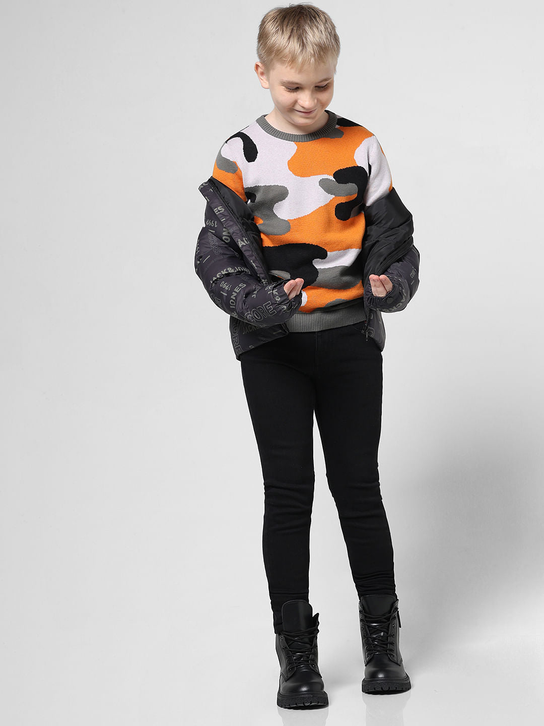 Yellow Jacquard Knit Pullover