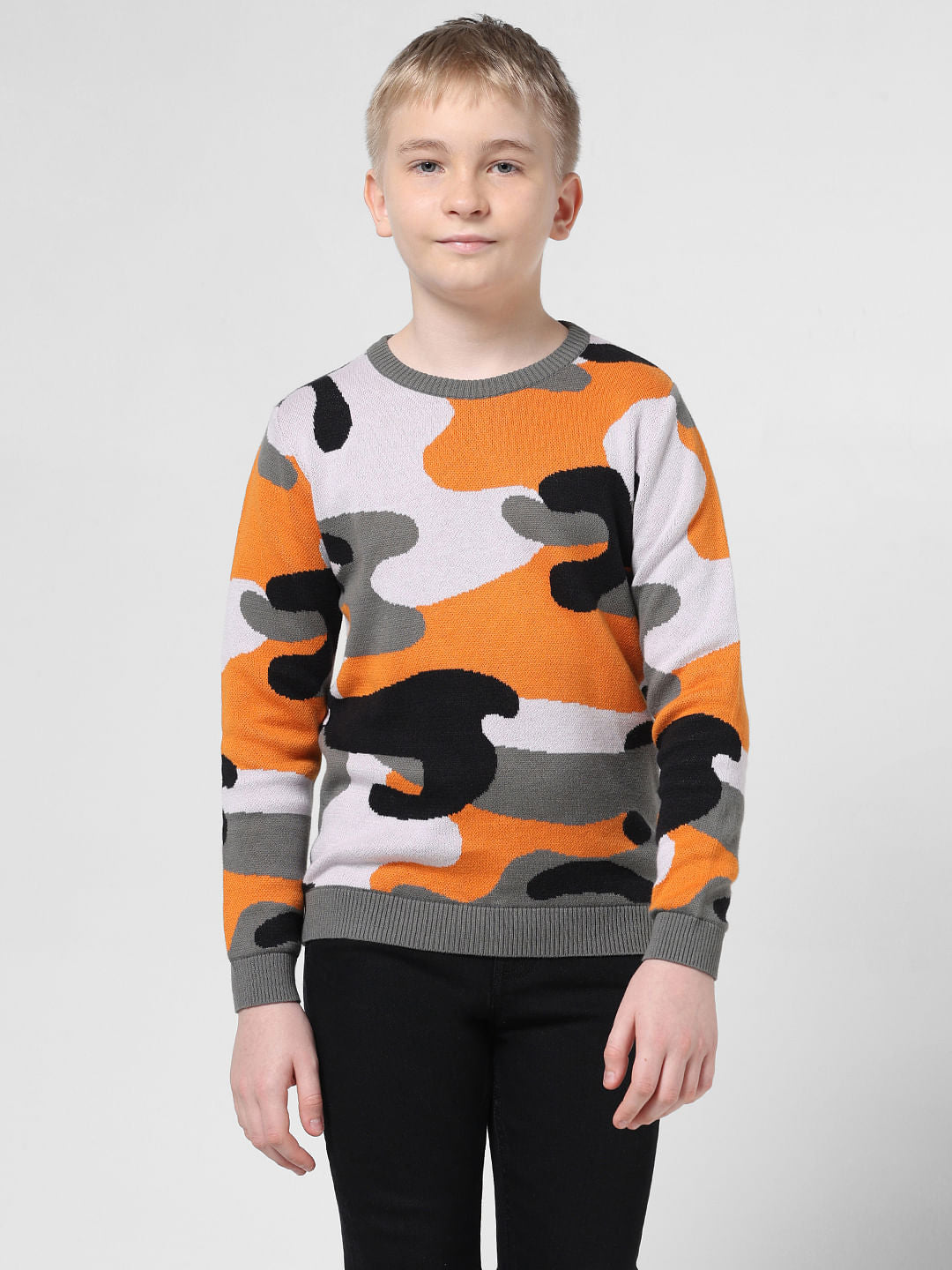 Yellow Jacquard Knit Pullover