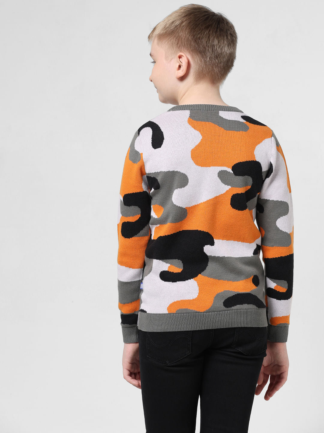 Yellow Jacquard Knit Pullover