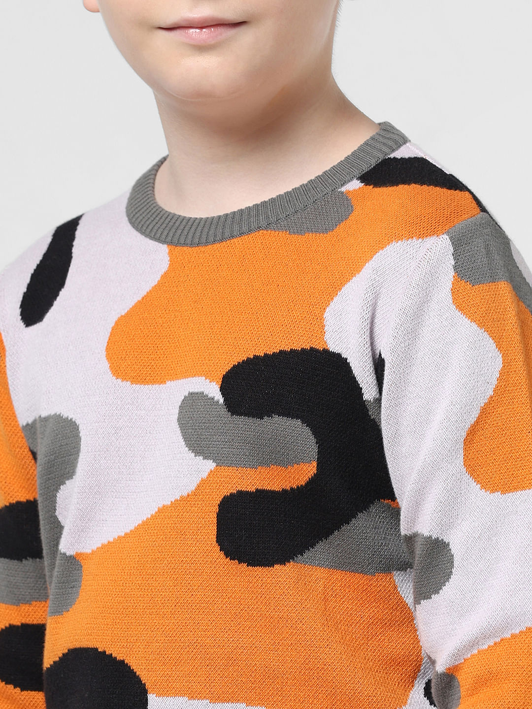 Yellow Jacquard Knit Pullover