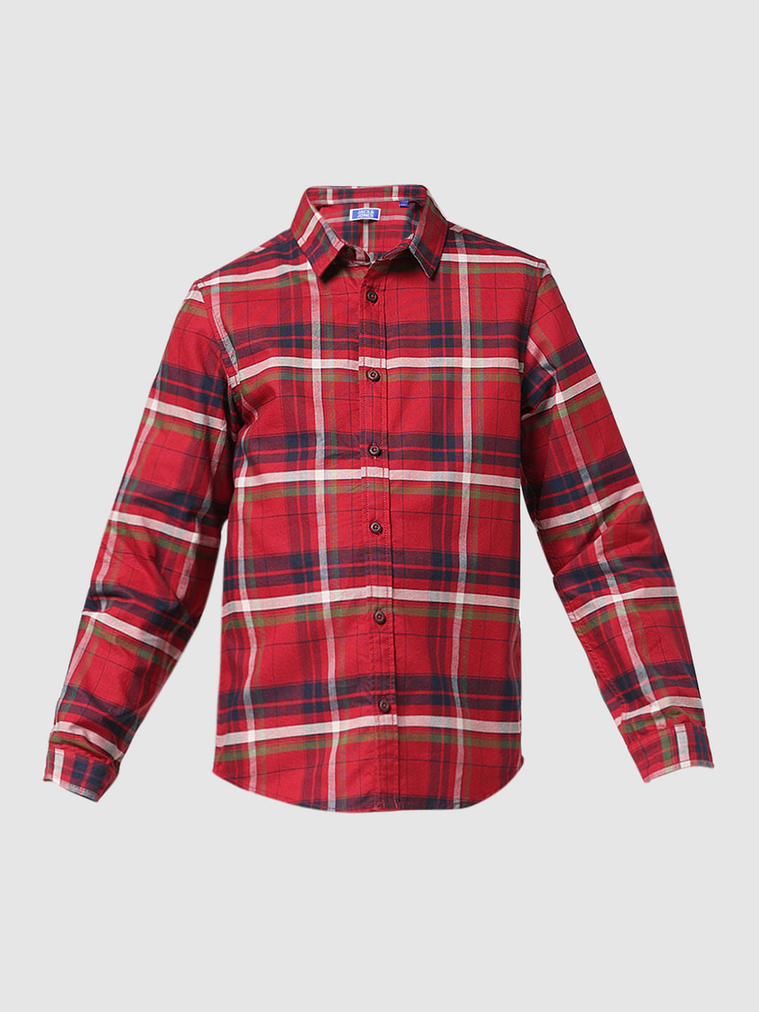 JUNIOR BOYS Red Check Full Sleeves Shirt