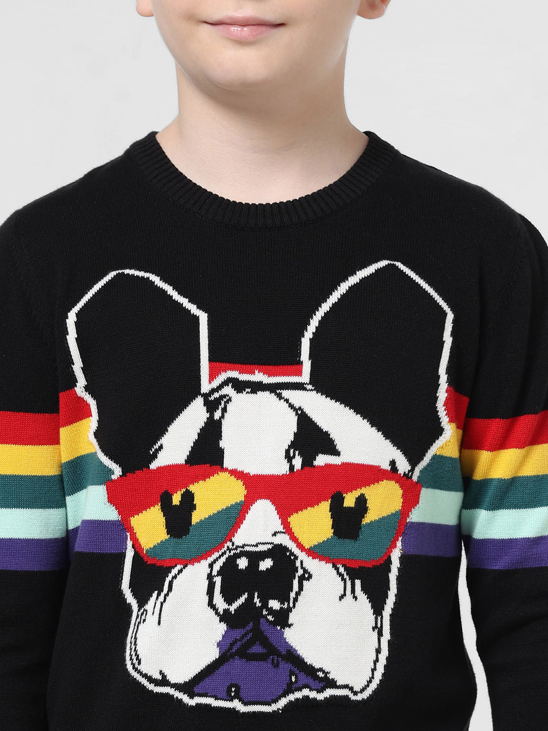 Green Doggo Print Jacquard Pullover