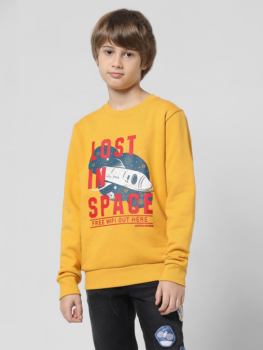 Orange Rocket Print Sweatshirt