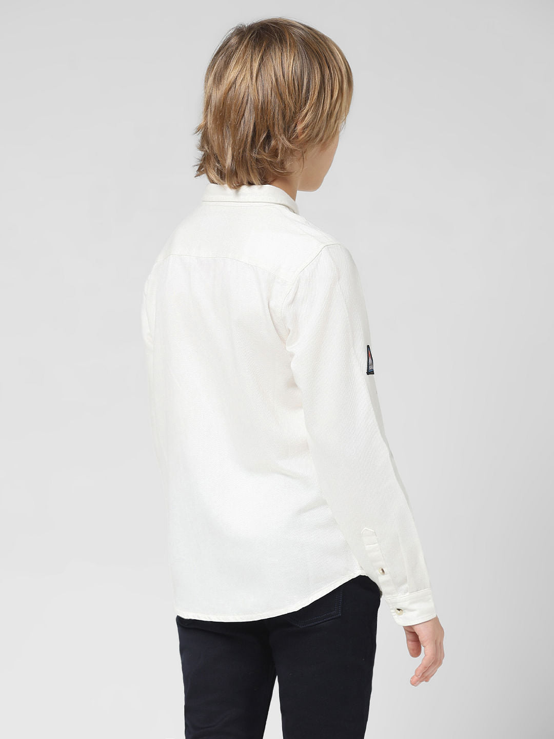 JUNIOR BOYS White Full Sleeves Shirt