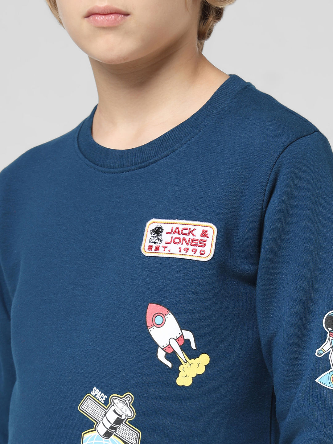 JUNIOR BOYS Blue Planet Print Sweatshirt