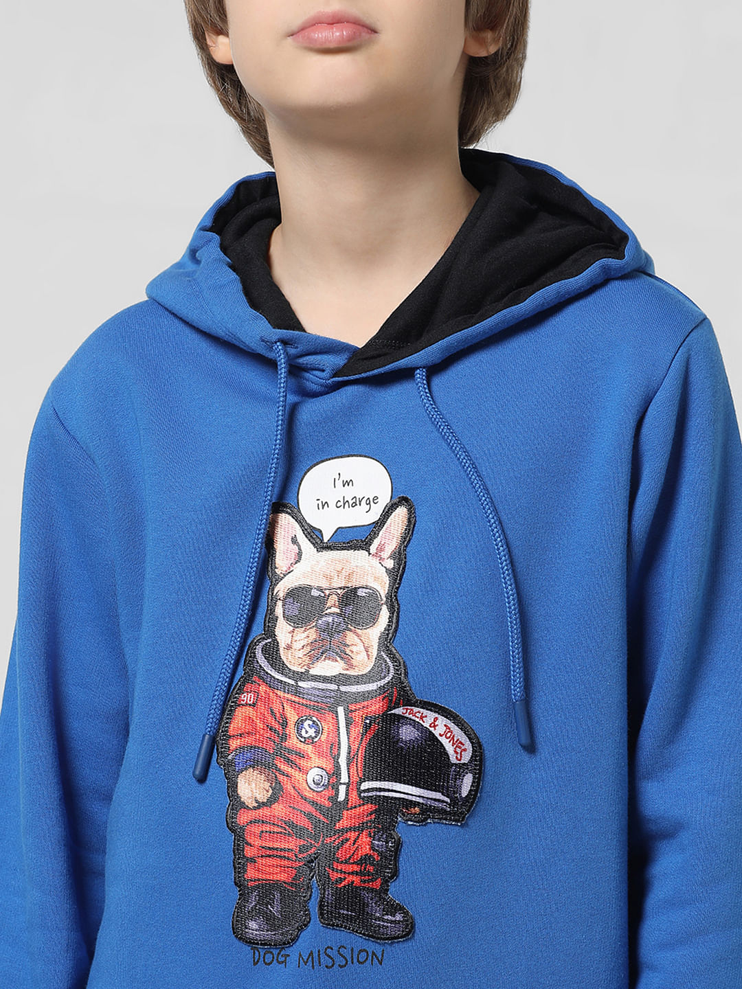 Blue Doggo Print Hooded Sweatshirt