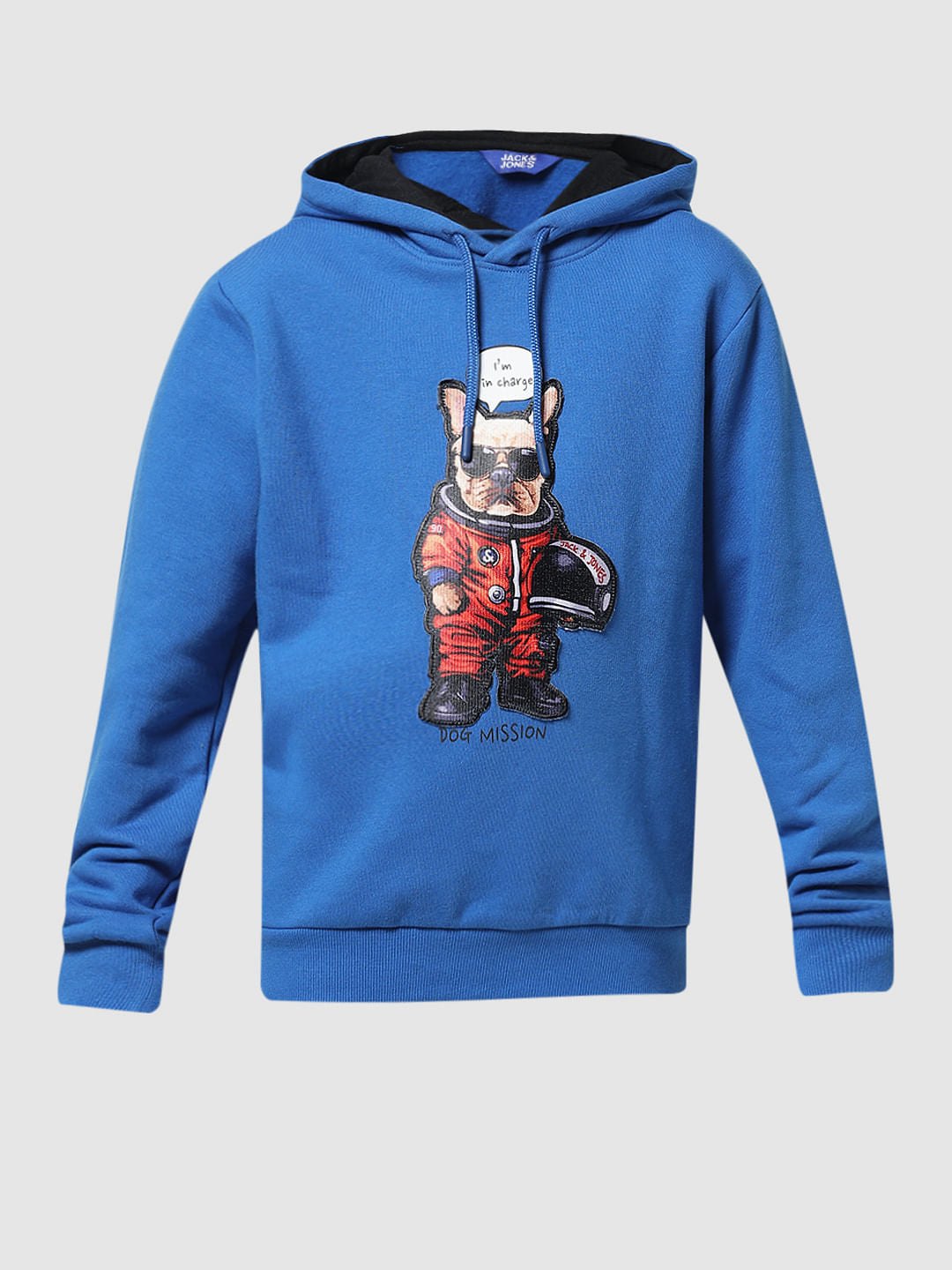 Blue Doggo Print Hooded Sweatshirt