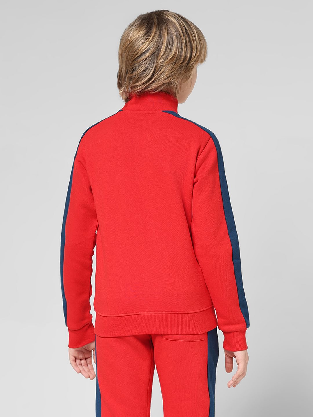 JUNIOR BOYS Red Zip-Up Co-ord Set Sweatshirt