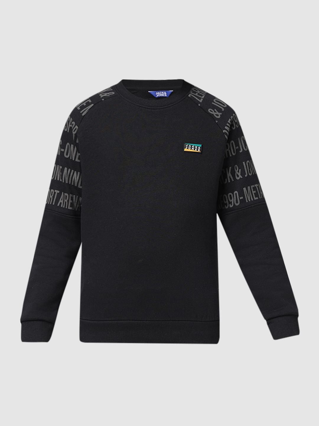 JUNIOR BOYS Black Logo Print Co-ord Set Sweatshirt