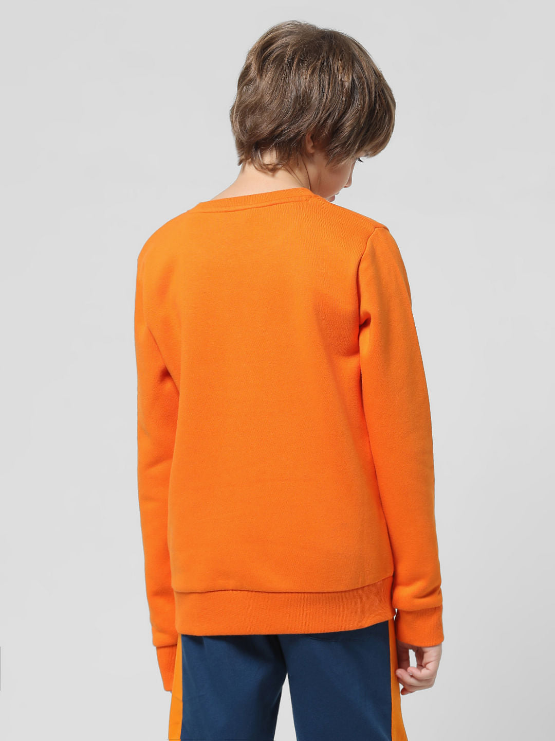 Orange Typographic Print Sweatshirt