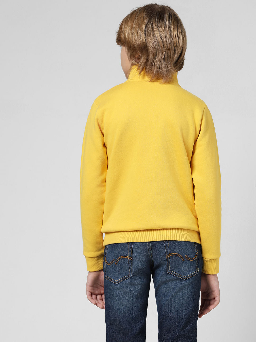 JUNIOR BOYS Yellow High-Neck Sweatshirt