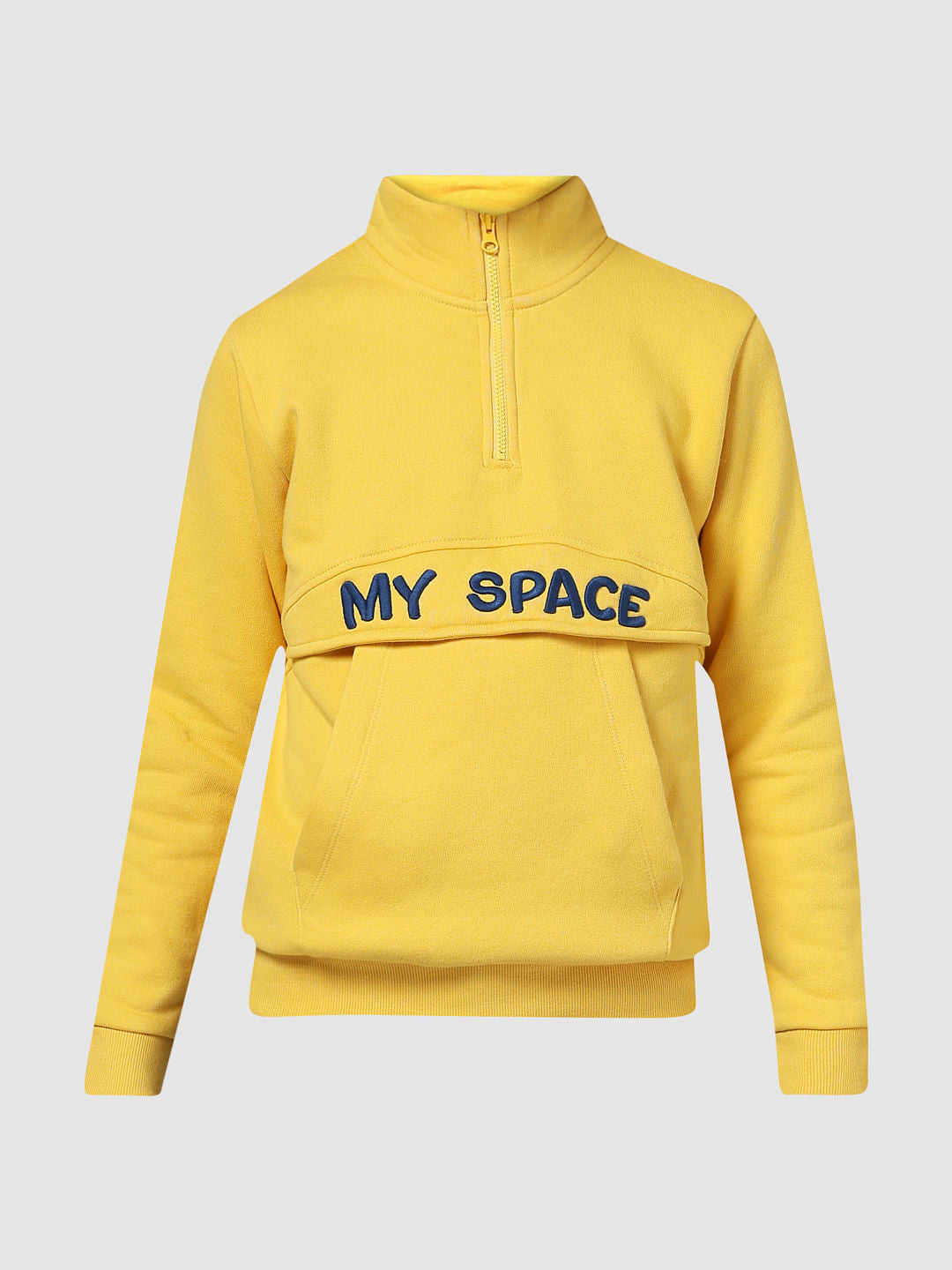 JUNIOR BOYS Yellow High-Neck Sweatshirt