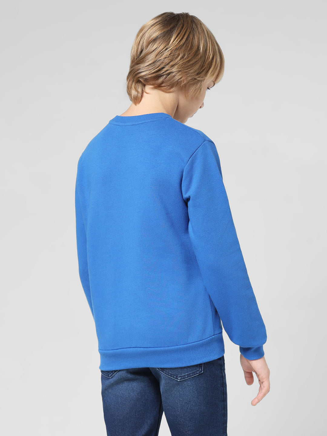 JUNIOR BOYS Blue Logo Print Sweatshirt