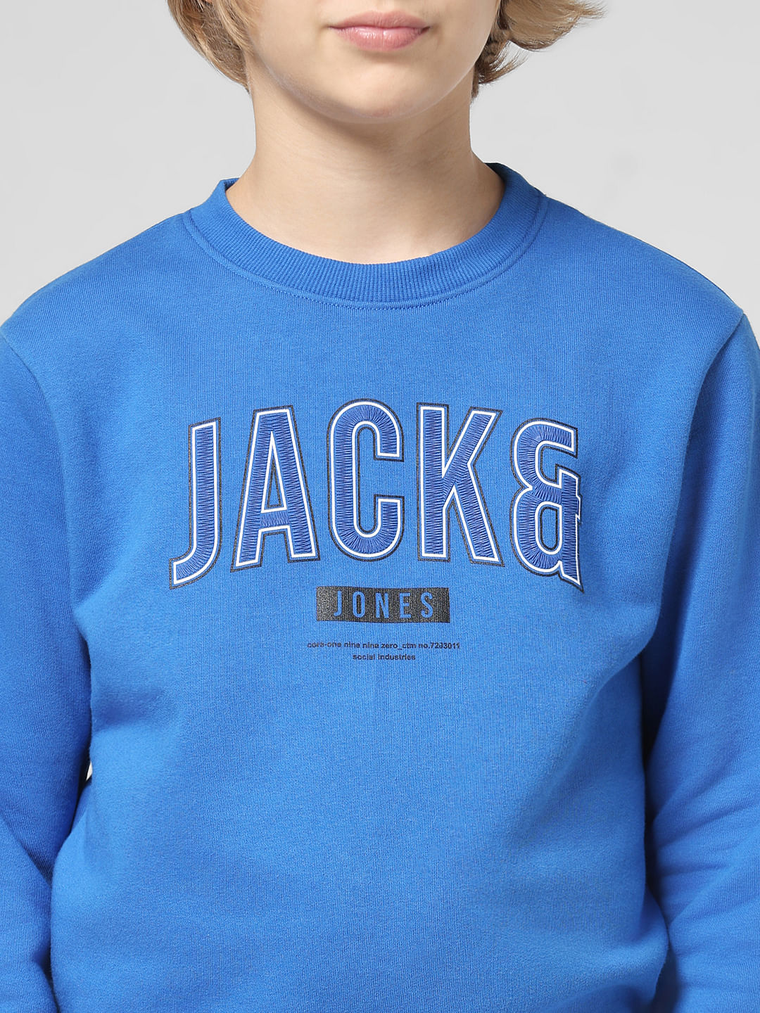 JUNIOR BOYS Blue Logo Print Sweatshirt