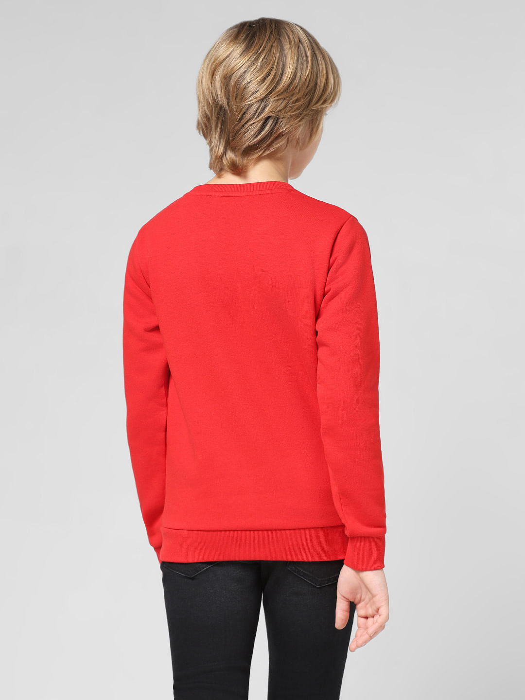 JUNIOR BOYS Red Logo Print Sweatshirt