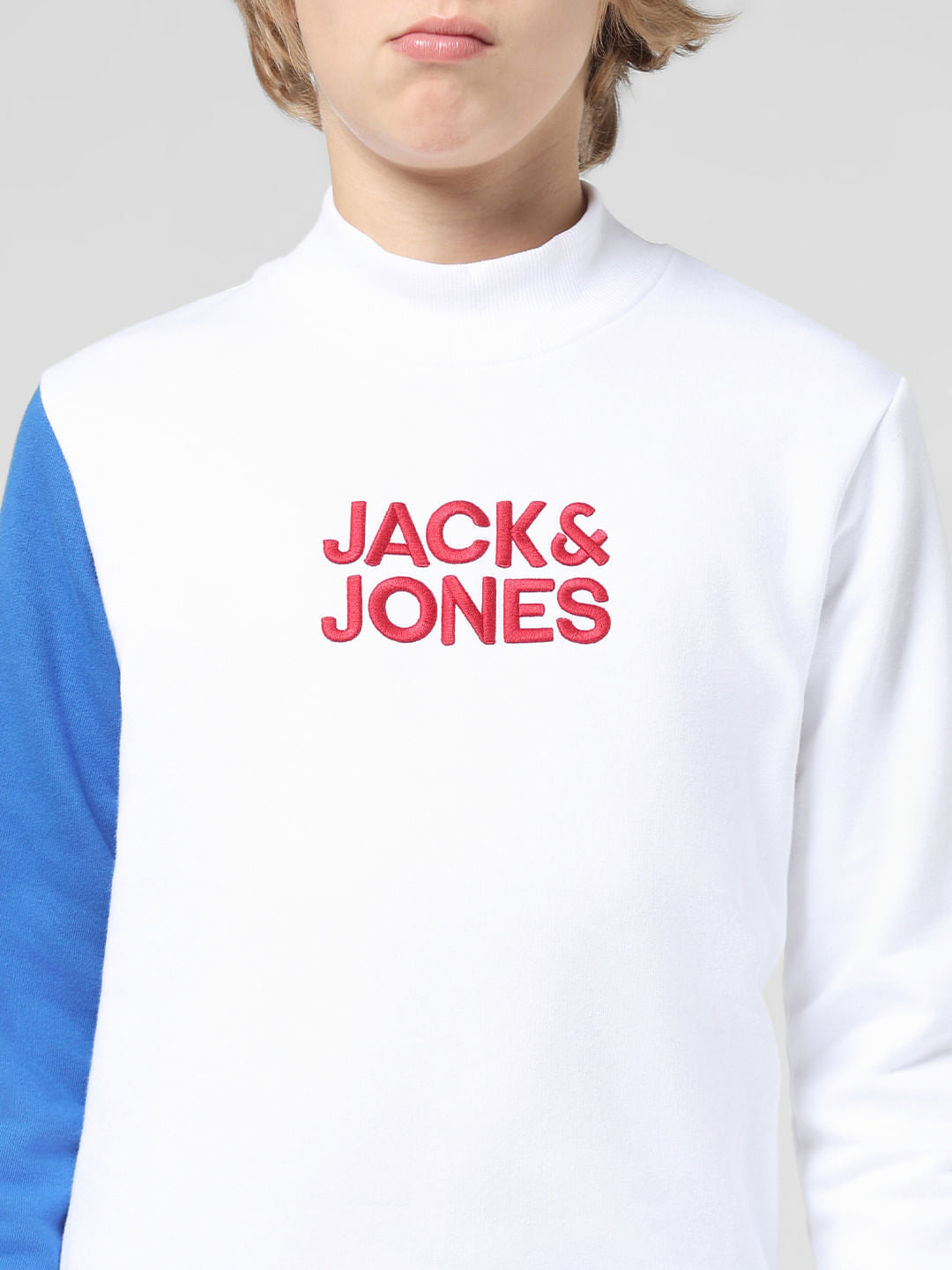 JUNIOR BOYS White Colourblocked Sweatshirt