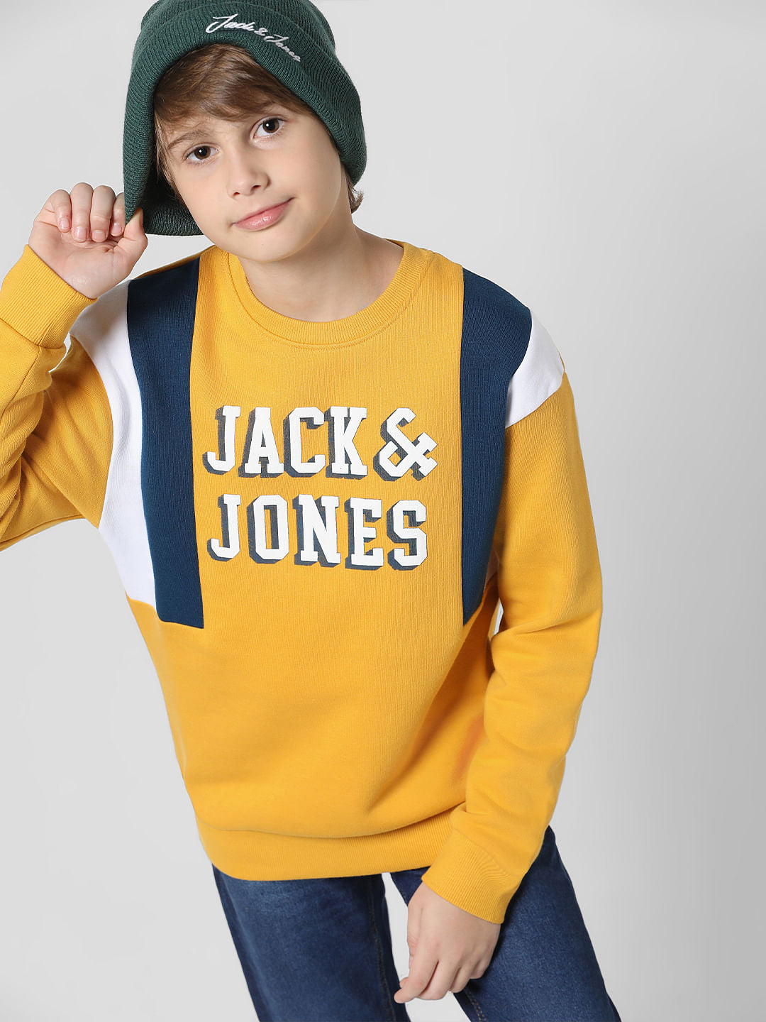 Yellow Logo Text Sweatshirt
