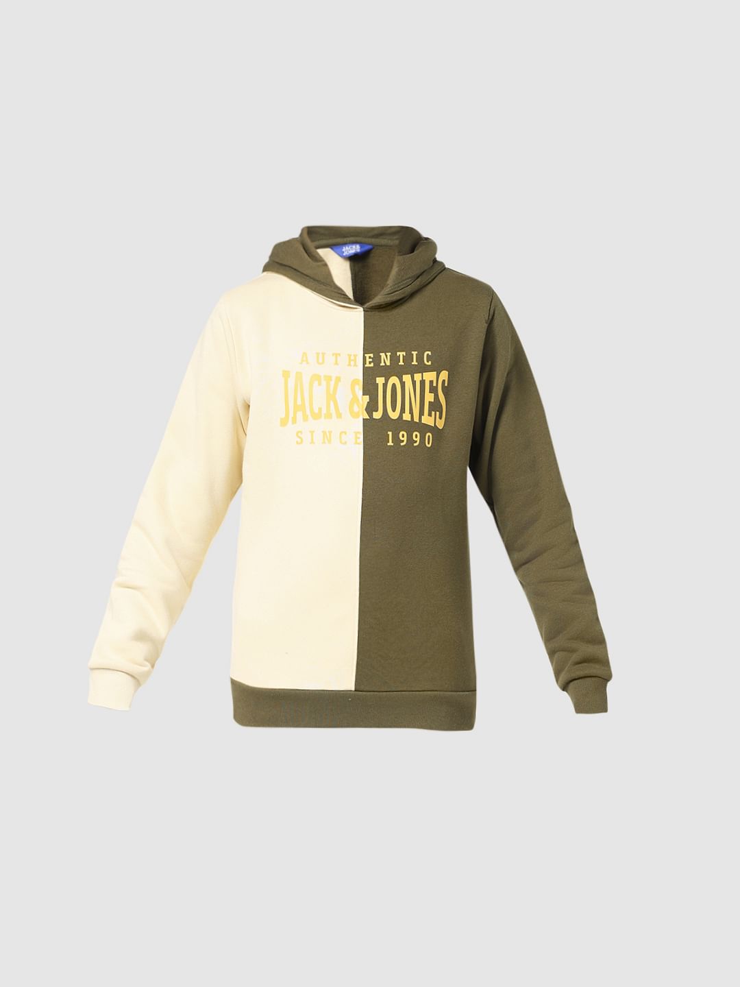 JUNIOR BOYS Green Colourblocked Co-ord Sweatshirt