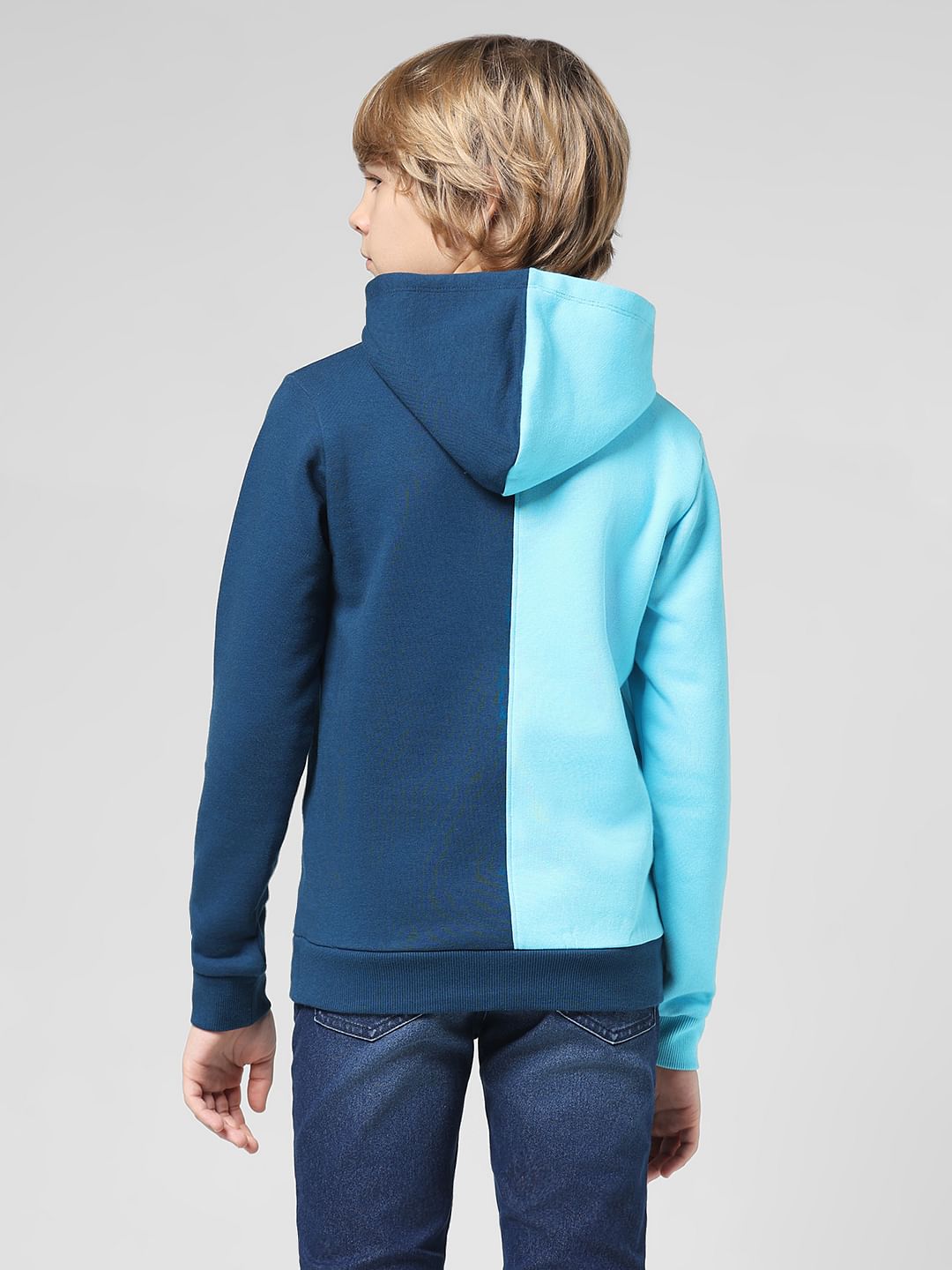 JUNIOR BOYS Blue Colourblocked Co-ord Sweatshirt