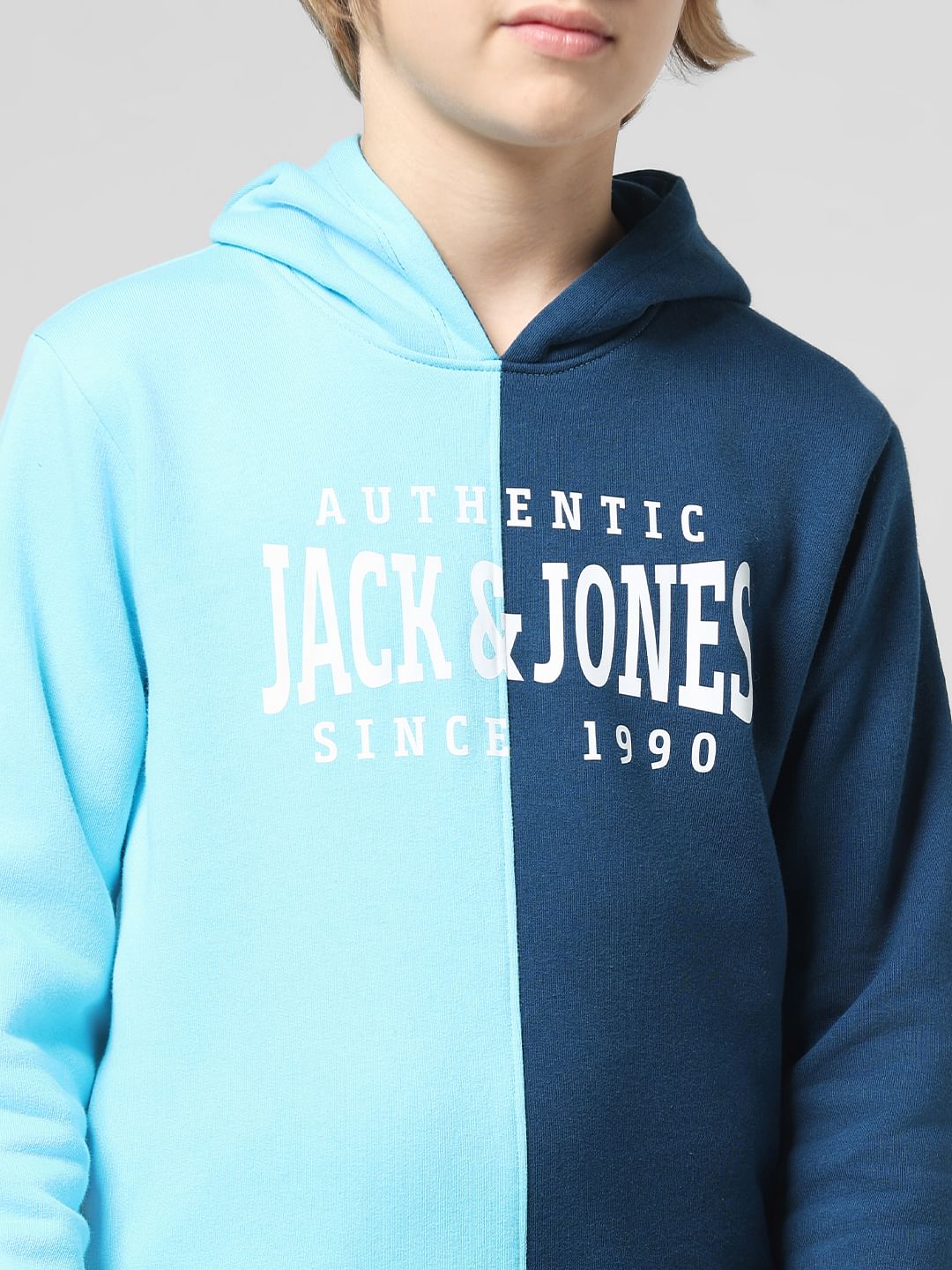JUNIOR BOYS Blue Colourblocked Co-ord Sweatshirt