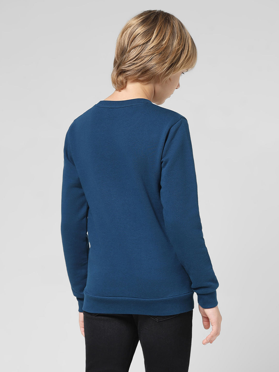JUNIOR BOYS Dark Blue Colourblocked Sweatshirt